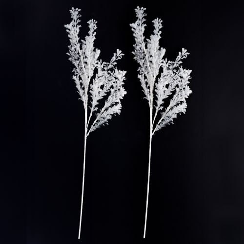 Kunstzweig gefrostet Dekozweig Winterdeko Weiß 78cm 2St | Floristik24.ch
