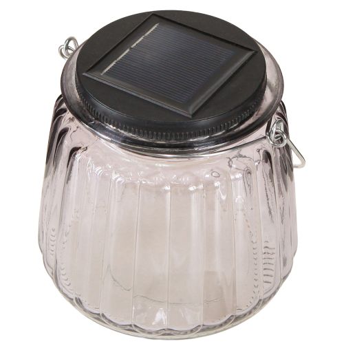 Artikel LED Gartenleuchte Glas Solar zum Hängen Lila Ø10,5cm 2St