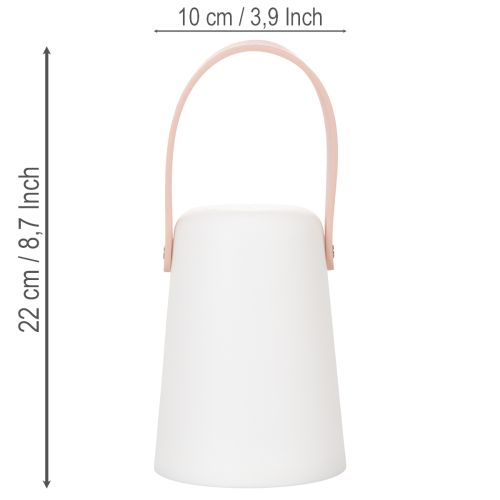 Tragbare LED-Lampe mit Henkel aus Kunststoff, 22 cm hoch, warmweisses Licht, Batteriebetrieb, 3er-Set | Floristik24.ch