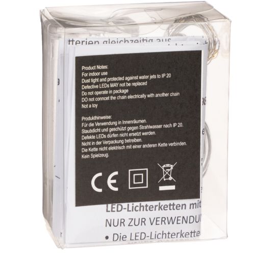 Lichterkette Batteriebetrieben Innenbereich Warmweiss 10 LEDs 1 Meter | Floristik24.ch
