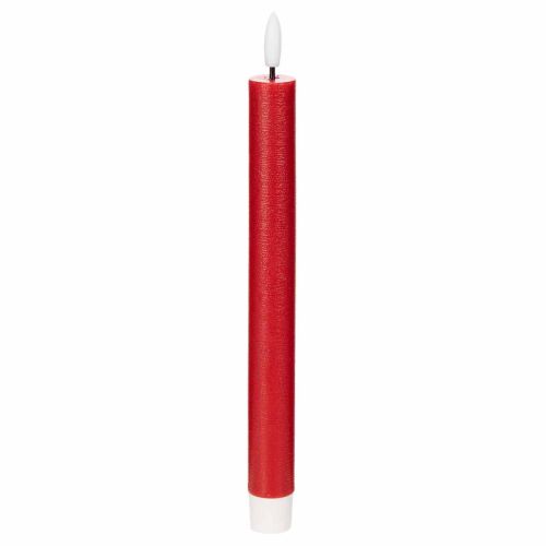 2 rote LED-Spitzkerzen aus Echtwachs, 24 cm, warmweisses Licht, 2 Stück online kaufen | Floristik24.ch