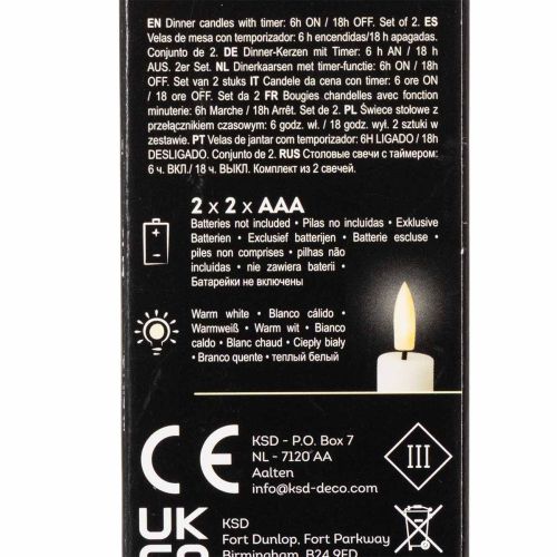 2 rote LED-Spitzkerzen aus