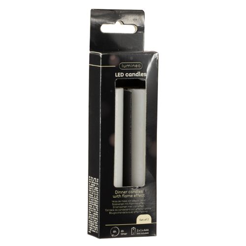 Artikel LED Stabkerze Weiße Wachskerze LED Warmweiß 14,5cm 2 St