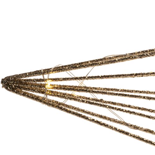 LED Deko-Stern aus goldfarbenem Draht zum Aufhängen, 51 cm, batteriebetrieben | Floristik24.ch