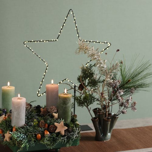 Floristik24 LED Stern stehend Metall 100 Micro LED Warmweiß Ø37cm