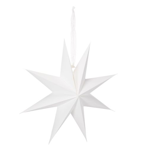 LED Stern zum Aufhängen aus Kunststoff mit Timer 38 cm warmweiss