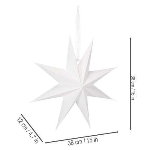LED Stern zum Aufhängen aus Kunststoff mit Timer 38 cm warmweiss | Floristik24.ch