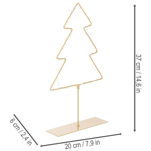 Weihnachtsbaum-Silhouette aus Metall 60 LED warmweiss 37 cm für innen | Floristik24.ch