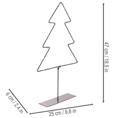 LED-Weihnachtsbaum aus Metall 47 cm batteriebeleuchtet für Innen | Floristik24.ch