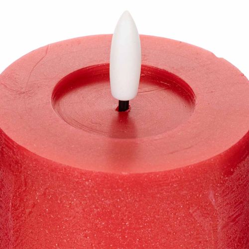 Rote LED-Stumpenkerze aus