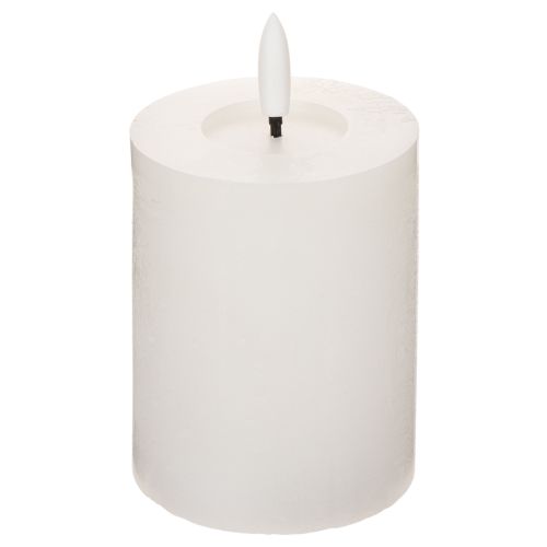 LED Stumpenkerze flackernd weiss Ø7 cm Höhe 12 cm mit Timer für Innenbereich online kaufen | Floristik24.ch