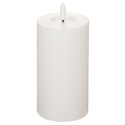 LED-Stumpenkerze flackernd Timer Ø7cm Höhe 16cm Echtwachs Weiss | Floristik24.ch