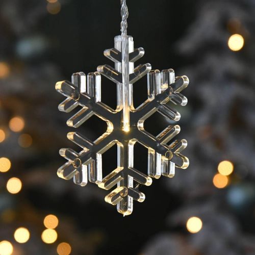 Floristik24 LED Fensterdeko Weihnachten Schneeflocken Warmweiß Für Batterie 105cm