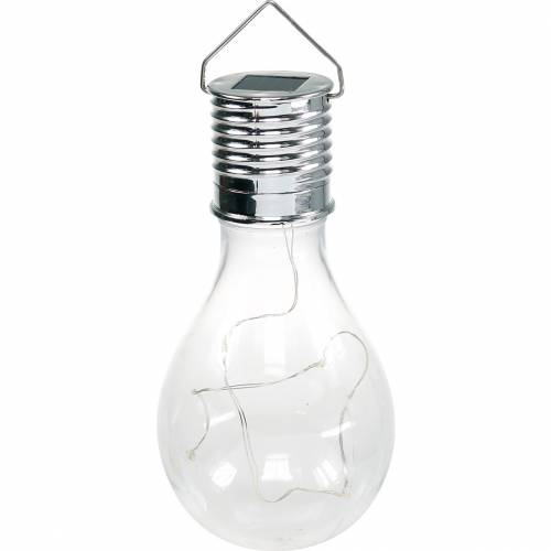 Floristik24 Gartendeko Solar-LED-Leuchte Glühbirne Transparent Warmweiß H15cm