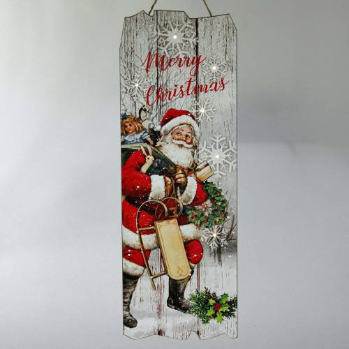 Artikel LED-Wandbild Weihnachtsmann „Merry Christmas“ 21×60cm Für Batterie