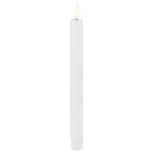 Floristik24 LED Kerzen mit Timer Stabkerzen Echtwachs Weiß 25cm 2St
