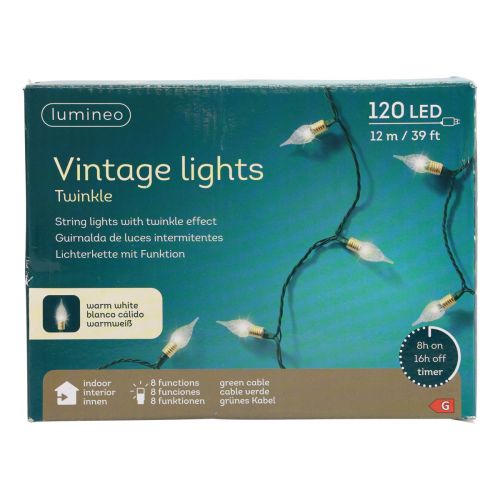 Artikel LED Lichterkette Timer Twinkle Weihnachtsbeleuchtung 12m