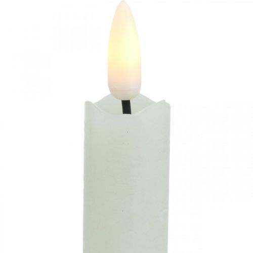 Floristik24 LED Kerze Wachs Stabkerzen Creme Für Batterie Ø2cm 24cm 2St