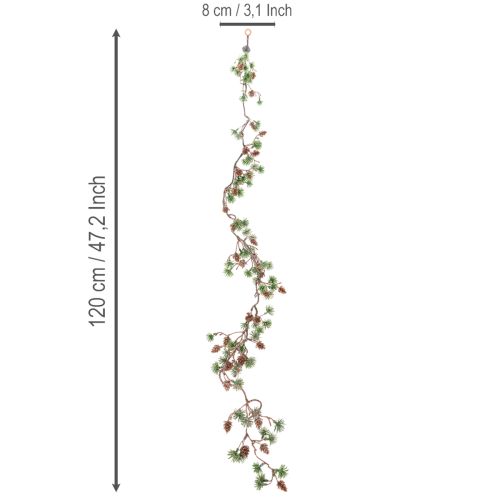 Künstliche Lärchengirlande mit Zapfen und Nadelzweigen 120 cm | Floristik24.ch