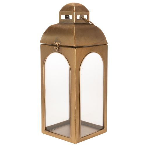 Laterne Metall mit Glas in Messing-Optik H50cm 2er-Set | Floristik24.ch
