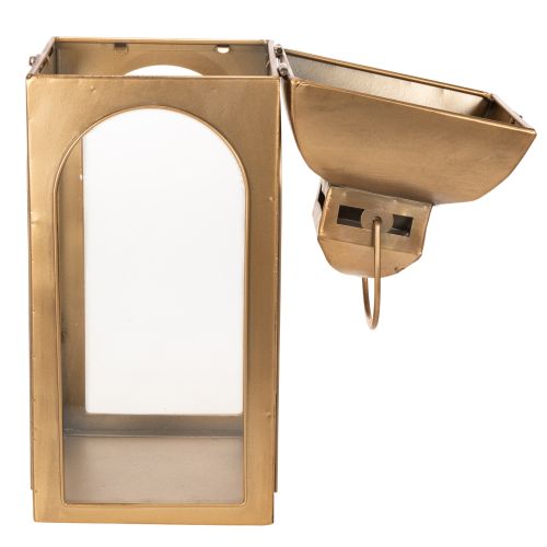 Laterne Metall mit Glas in Messing-Optik H50cm 2er-Set | Floristik24.ch