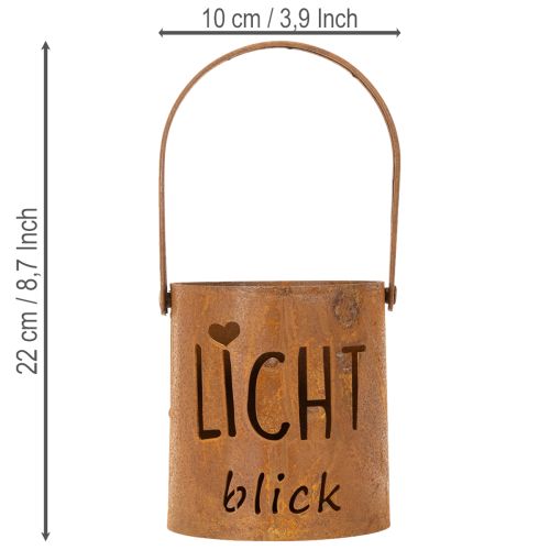 Metall-Laterne Windlicht mit Edelrost-Optik, "Lichtblick", Ø10,5cm, H11cm, 2 Stück | Floristik24.ch
