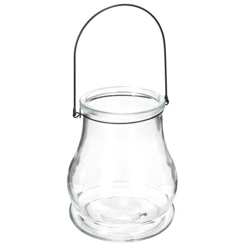 Windlicht Glas Laterne für romantisches Ambiente im Garten oder auf der Terrasse 18cm