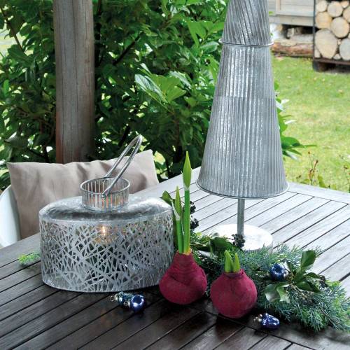 Floristik24 Laterne oval Antik Optik Metall Silbern 15×28cm H19cm