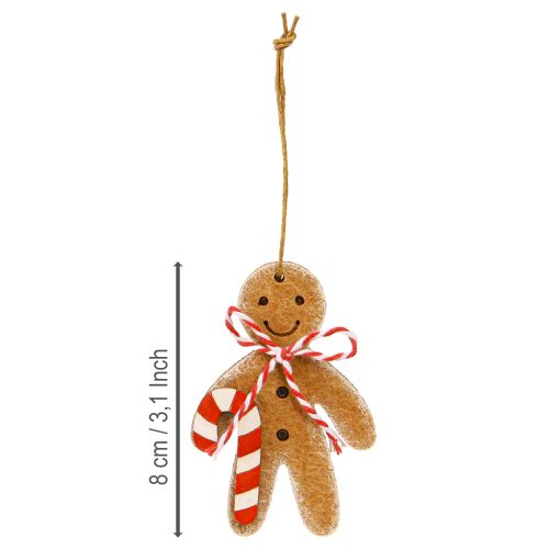 Lebkuchenmann Deko zum Hängen Holzfaser Sortiert 8cm 12St | Floristik24.ch