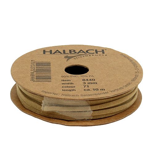 Floristik24 Lederband matt Hellbraun 3mm 10m