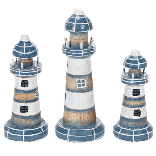 Leuchtturm Dekoration maritimer Stil für Wohnzimmer und Terrasse 20cm Set à 3St | Floristik24.ch