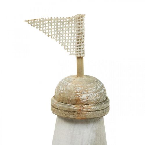 Floristik24 Leuchtturm aus Holz Maritime Holzdeko Blau Weiß H30,5cm