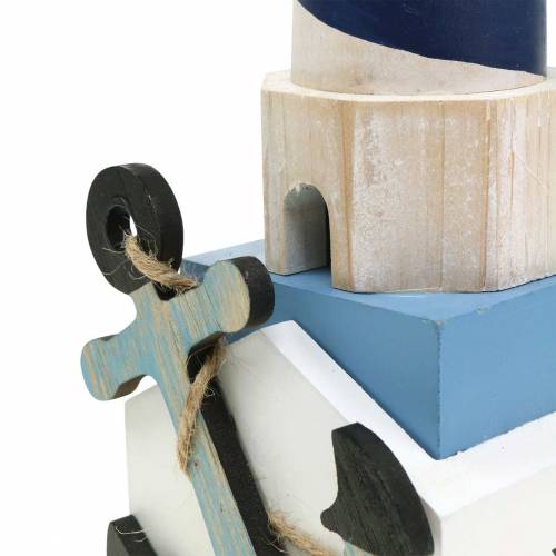 Floristik24 Maritime Deko Leuchtturm Dunkelblau 34cm