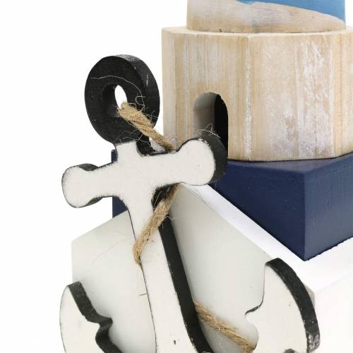 Maritime Deko Leuchtturm Hellblau 34cm | Floristik24.ch