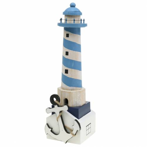 Maritime Deko Leuchtturm Hellblau 34cm | Floristik24.ch