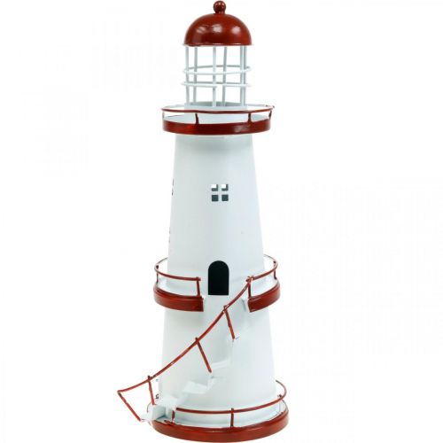 Floristik24 Leuchtturm Rot Maritime Deko Metall Sommerdeko