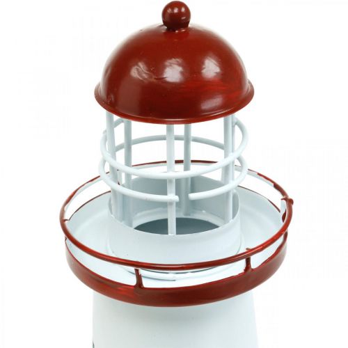 Floristik24 Leuchtturm Rot Maritime Deko Metall Sommerdeko