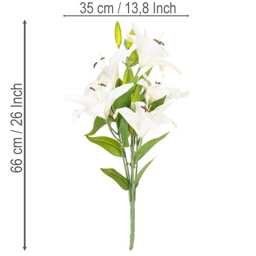 Lilienzweig aus Kunststoff mit 6 weissen Blüten, 66 cm | Floristik24.ch