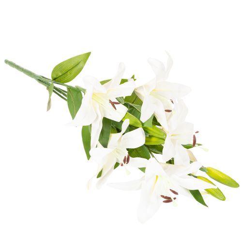 Lilienzweig aus Kunststoff mit 6 weissen Blüten, 66 cm | Floristik24.ch
