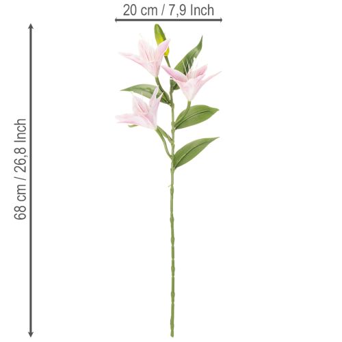 Künstliche Lilienblume 68 cm Rosa-Grün 3er-Set für Dekoration | Floristik24.ch
