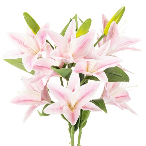 Künstliche Lilienblume 68 cm Rosa-Grün 3er-Set für Dekoration | Floristik24.ch