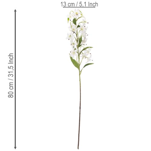 Künstliche Lilie Weiss 80cm Dekorationszweig Innenbereich | Floristik24.ch