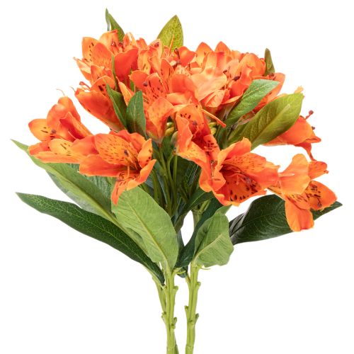 Kunstblume Alstroemeria Orange künstlicher Strauß 75 cm 3 Stiele