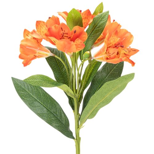 Kunstblume Alstroemeria Orange künstlicher Strauß 75 cm 3 Stiele | Floristik24.ch