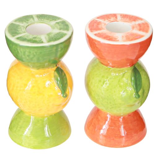 Artikel Limetten und Zitronen Deko Kerzenhalter Keramik H10,5cm 2St
