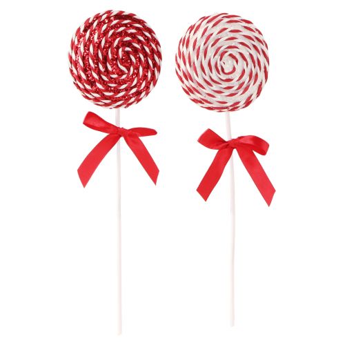 Floristik24 Lollipop Weihnachtsdeko Rot Weiß Lolly Schaumstoff H30cm 2St