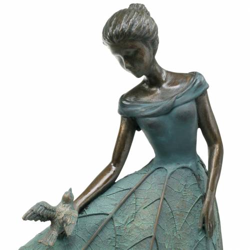 Artikel Gartenfigur Mädchen im Blütenkleid Bronze/Grün H52,5cm