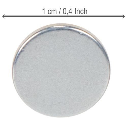 Runde Magnete aus Metall, Silber, Durchmesser 1 cm, 20 Stück | Floristik24.ch