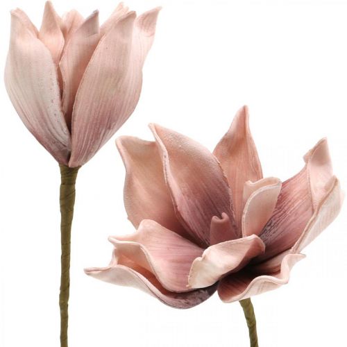 Floristik24 Künstliche Magnolie Altrosa Kunstblume Foam Blume Ø10cm 6St