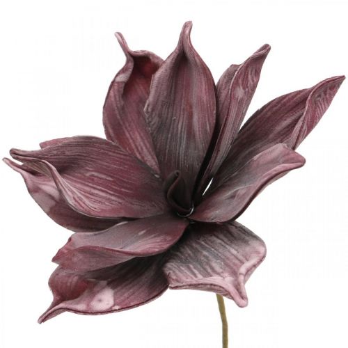 Floristik24 Kunstblume Magnolie Lila Foam Blume Ø10cm 6St